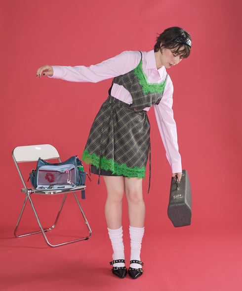 チェック×レースマルチウェイビスチェセット