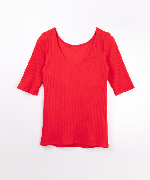 oblekt×MIyakoTakayama Open-Back Wide Rib Stitched Tops