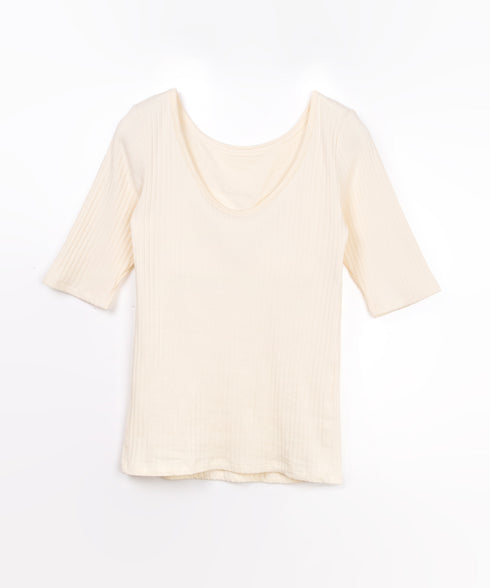 oblekt×MIyakoTakayama Open-Back Wide Rib Stitched Tops