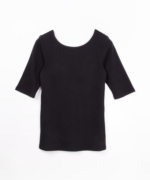 oblekt×MIyakoTakayama Open-Back Wide Rib Stitched Tops