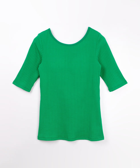 オープンバックワイドリブトップス(リサーキュレット限定)