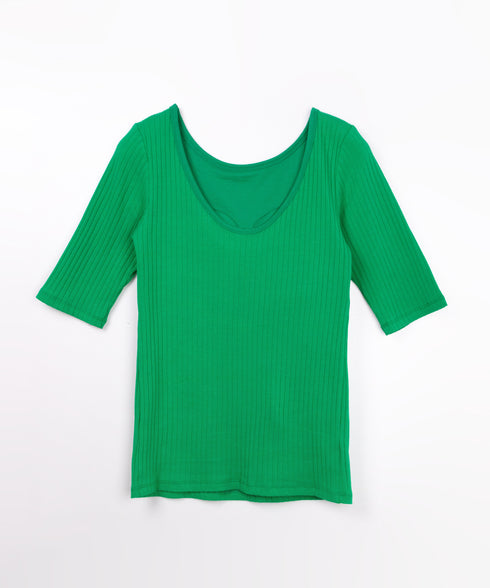 オープンバックワイドリブトップス(リサーキュレット限定)